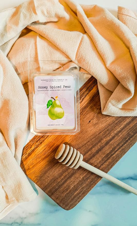Honey Spiced Pear - Cozy Fall/Winter Soy Wax Melt - Maximum Scent Wax Cubes/Melts- 1 Pack - 2.5 Ounces -Phthalate Free, Long Lasting Scent, Foodie Gift