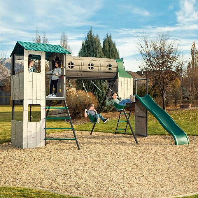 Lifetime Adventure Tunnel Swing Set Playset