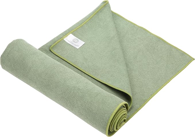 Yoga Mat Towel - Double Sided Microfiber Yoga Towel - Sweat Absorbent Non Slip Hot Yoga Towel - Lightweight, Quick Drying Pilates Mat Towel - 73" x 26", Sage