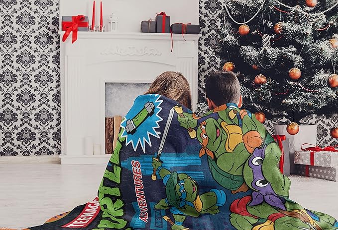 Northwest Teenage Mutant Ninja Turtles Micro Raschel Throw Blanket, 46" x 60", Ooze Blaster