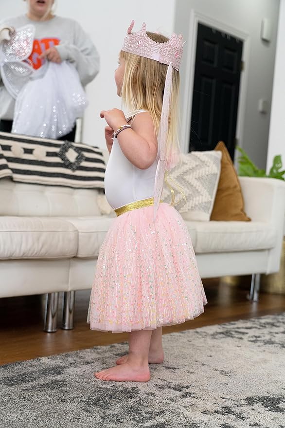 Little Adventures Shimmer Tutu Costume Dress Up - Machine Washable Girl Pretend Play and Party Outfit for Ages 3-8