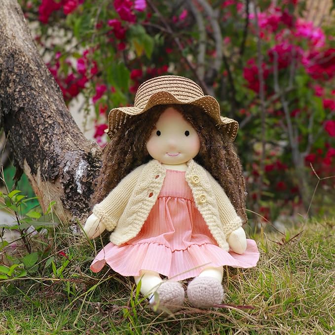 Waldorf Doll Handmade Rag Doll - Personalized Collectors Plush Doll for Kids Birthday Present with Beautiful Present Box-Kristy 12"