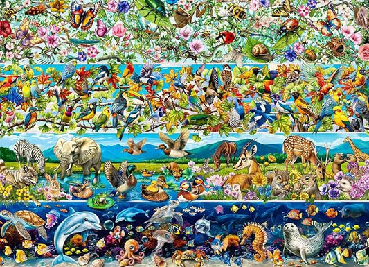 1000 Pieces Jigsaw Puzzles for Adults, Animal Scroll Puzzles, Unique Shape Puzzles for Family Friends Challenging Games