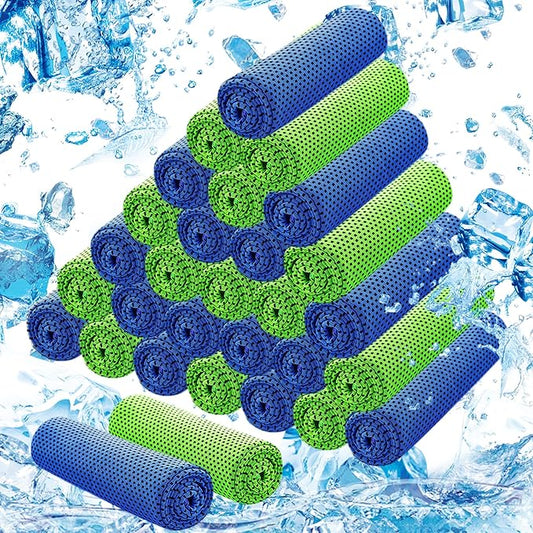 30Pack Cooling Towels for Neck and Face (40"x12"), Ice Microfiber Cooling Towels Bulk for Workout Chill Sweat Towels Cooling Neck Wraps for Gym Yoga Golf Running Sport