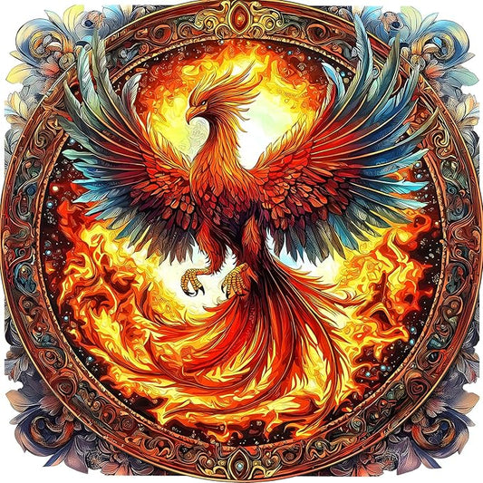 Phoenix Rising Jigsaw Puzzle - Challenging 500 Piece Puzzle for Adults | Unique Family Activity | 20x20 Inch - Great for Mindfulness & Relaxation