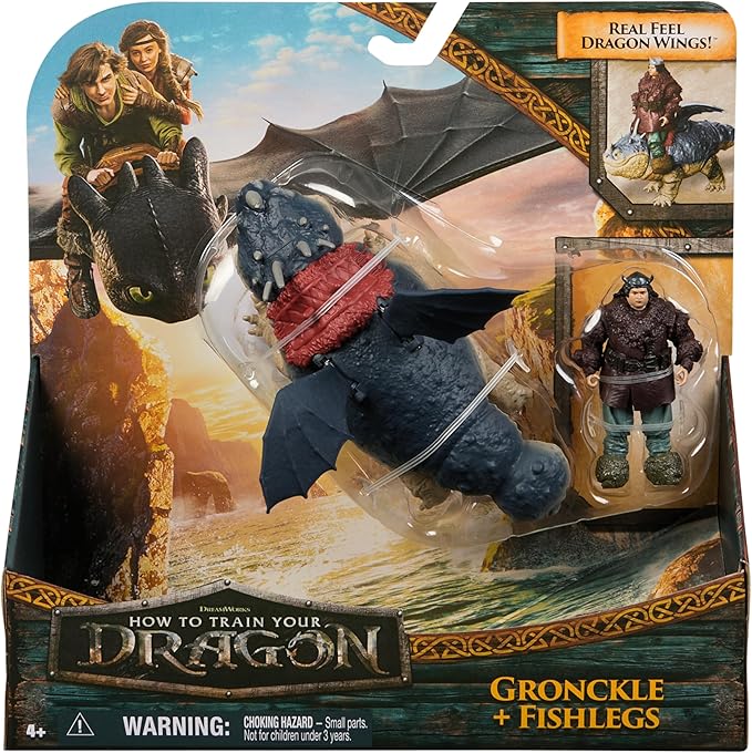 DreamWorks Dragons, How to Train Your Dragon, Gronckle & Fishlegs, Viking Duo Action Figures, Kids Toys for Boys Ages 4 and up
