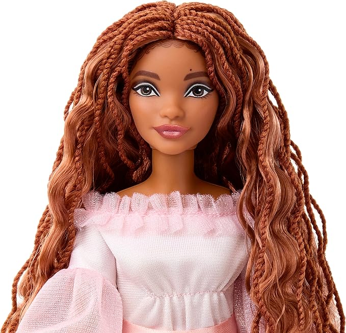 Mattel Disney The Little Mermaid Toys, Celebration Ariel Collectible Doll with Red Hair & Pink Dress, Inspired by the Movie
