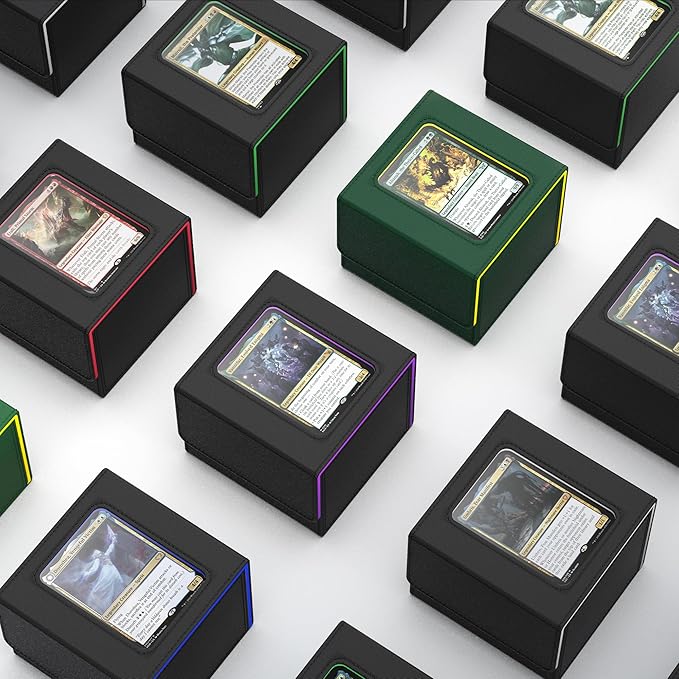 ZLCA MTG Commander Deck Box, Card Deck Box for Trading Card, Holds 110+ Double Sleeved Cards Fits for Magic Cards TCG CCG (Black)