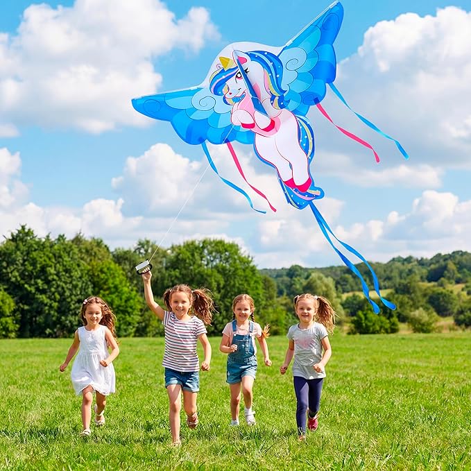 JOYIN 43.3'' Unicorn Kite Easy to Fly for Kids and Adults, Large Beach Kite for Outdoor Games and Activities