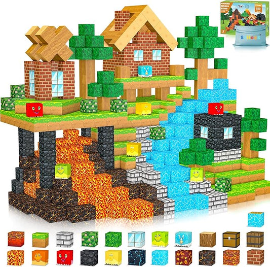 150PCS Magnetic Blocks Dinosaur Toys, Magnetic Building Blocks Cubes Tiles, STEM Sensory Outdoor Toys for Kids Toddlers Boys Girls Ages 3 4 5 6 7 8 Birthday Gifts