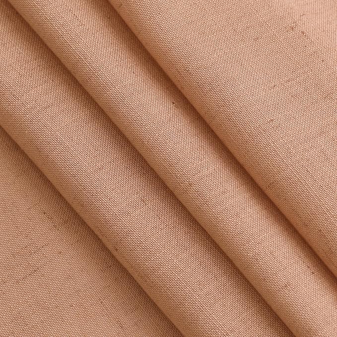Nanspring Peach Quartz Curtains 84 Inch Long 2 Panels Set Back Tab Rod Pocket Linen Blend Light Filtering Semi Sheer Boho Style Curtain Textured Curtain for Cozy Bedroom and Living Room Decor 52x84