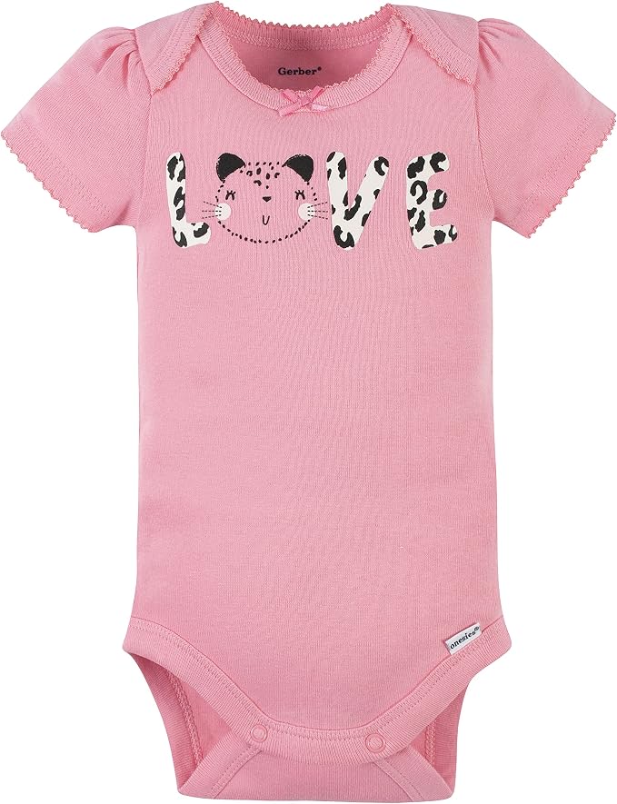 Gerber Baby Girls' 8-pack Short Sleeve Onesies Bodysuits