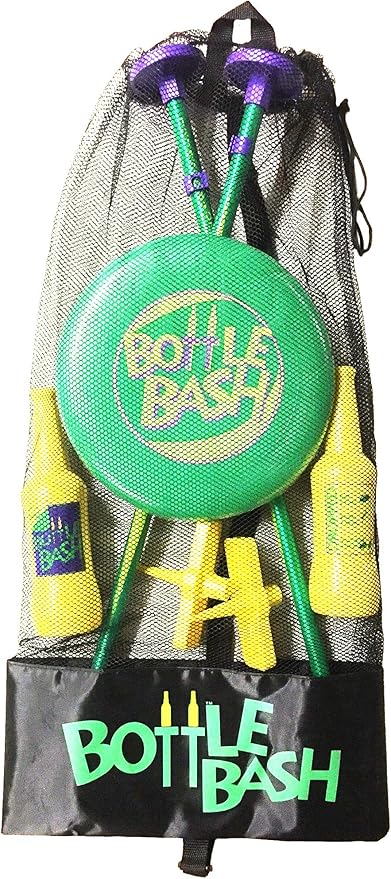 Bottle Bash Outdoor Flying Disc Game Set – Frisbee Toss Backyard and Beach Game for Family, Adult & Kids - Beersbee & Polish Horseshoes