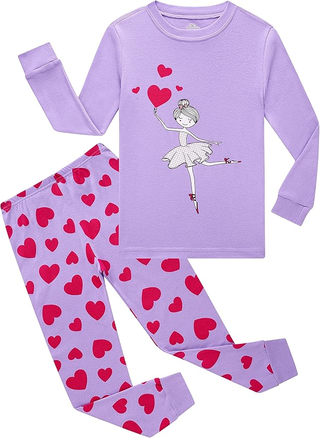 Family Feeling Kids & Toddler Girls Boys Pajamas 2 Piece Pjs Set 100% Cotton Sleepwear