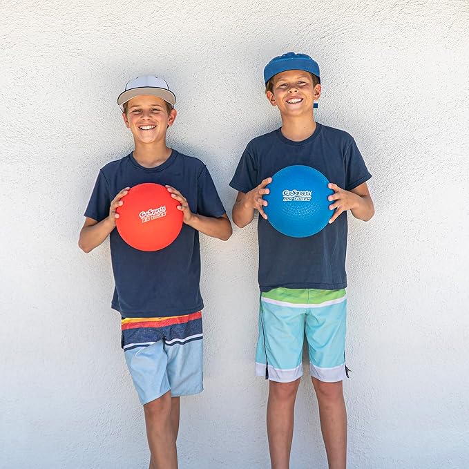 GoSports Playground Balls for Kids - Choose 8.5” or 10” Sizes - Heavy Duty Set of 6 with Carry Bag and Ball Pump