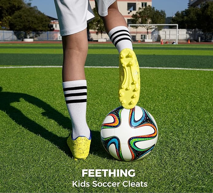 Grils Boys Soccer Cleats Youth Firm Ground FG Football Shoes Lightweight Breathable Outdoor Trainning Sport Shoes for Little/Big Kids