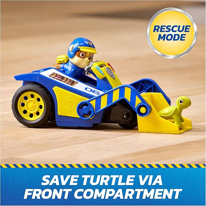 Paw Patrol: Search & Rescue, Rubble Rescue Bulldozer Vehicle with 2 Figures, Police Car Toy with Pull-Back Action, Kids Toys for Boys & Girls Ages 3+