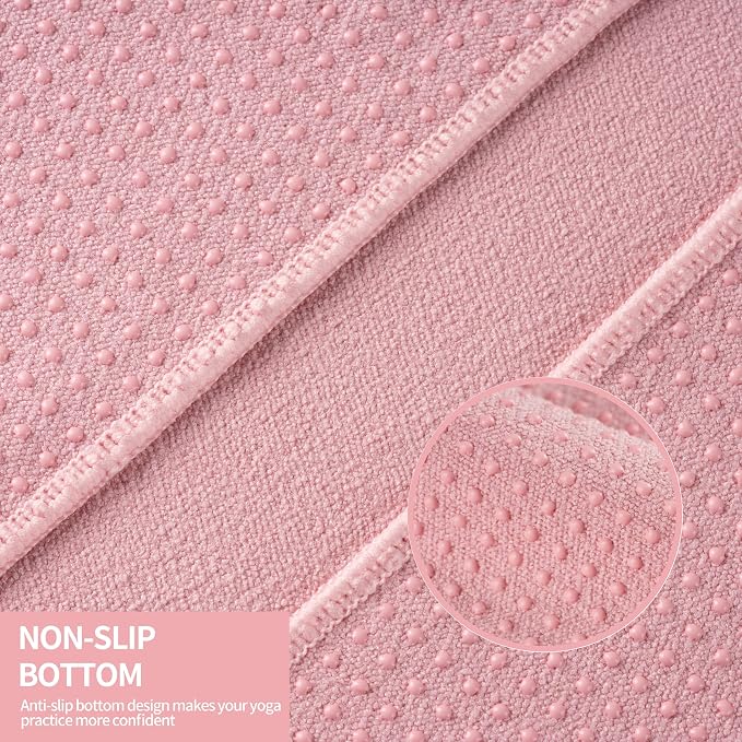 MICROFI New Microfiber Hot Yoga Towel Mat, 24 x 72 inches, with Non-Slip Silicone Grip, Secure Fit Elastic Straps