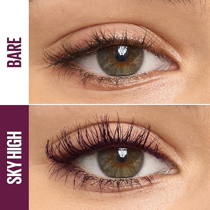 Maybelline Lash Sensational Sky High Mascara Makeup, Volumizing, Lengthening, Defining, Curling, Multiplying, Buildable, Washable Formula, Burgundy Haze, 1 Count