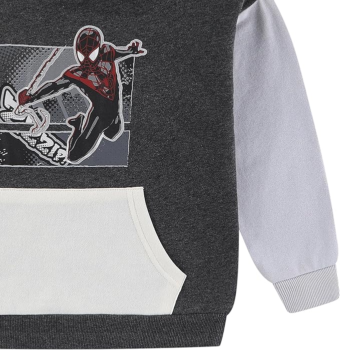 Marvel Spider-Man Miles Morales Boys Hooded Sweatshirt and Pants Set for Big Kids