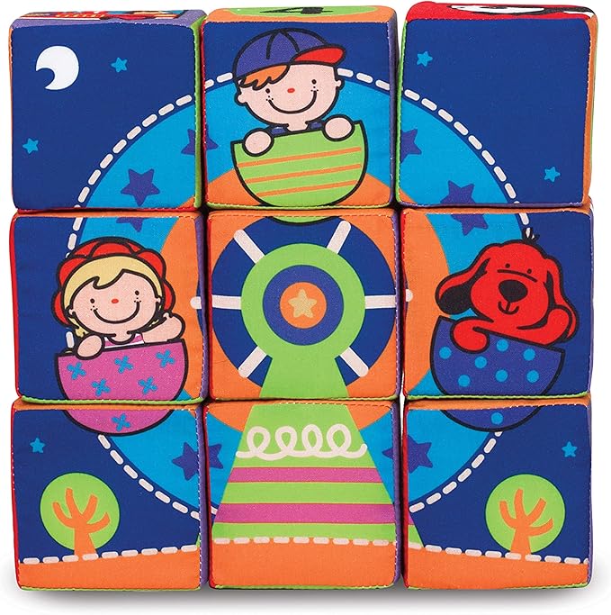 Melissa & Doug K's Kids Match and Build Soft Blocks Set