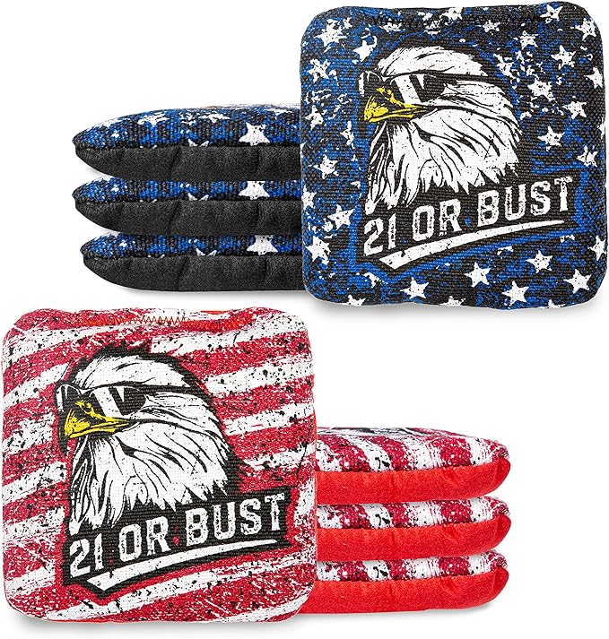 Play Platoon Pro Cornhole Bags Set of 8 - Professional Dual Sided Slick and Sticky Side Competition Corn Hole Bags - Tournament Series