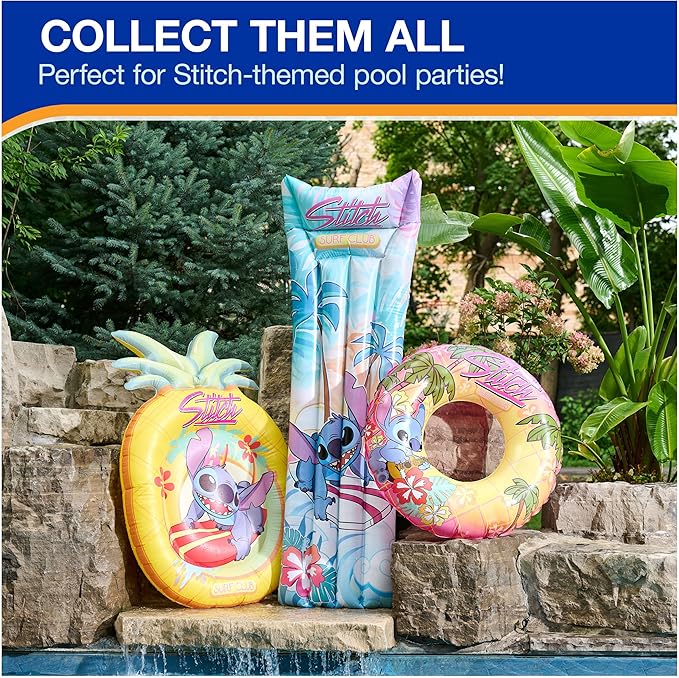 Swimways Stitch Suntanner Pool Float, Inflatable Pool Floats & Kids Pool Toys, Swimming Pool Accessories & Beach Essentials for Teens Aged 14 & Up