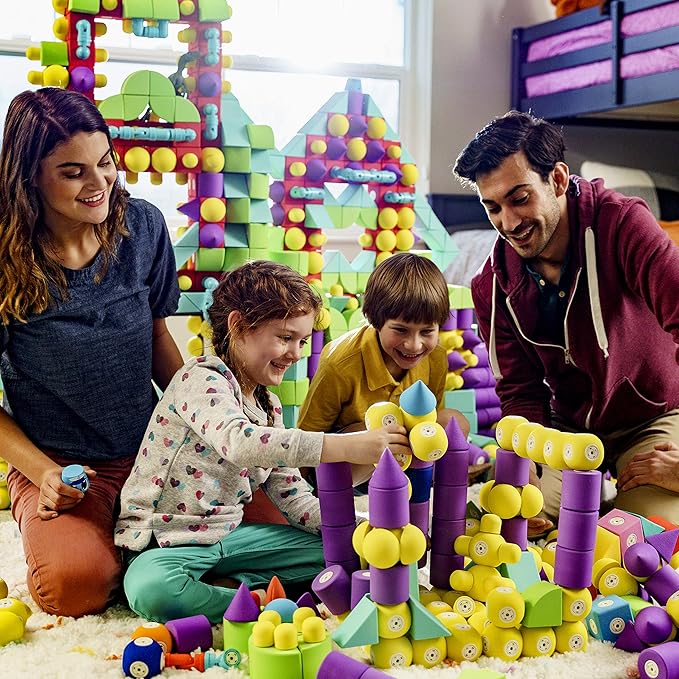 Magnetic Foam Building Blocks - 35-Piece Castle, Bath Toys for Toddlers, Preschool Toys, Bathtub Toys, Sensory Toys, Blocks for Toddlers 3-5, Engineering Toys for Kids 3-5, Bath Blocks