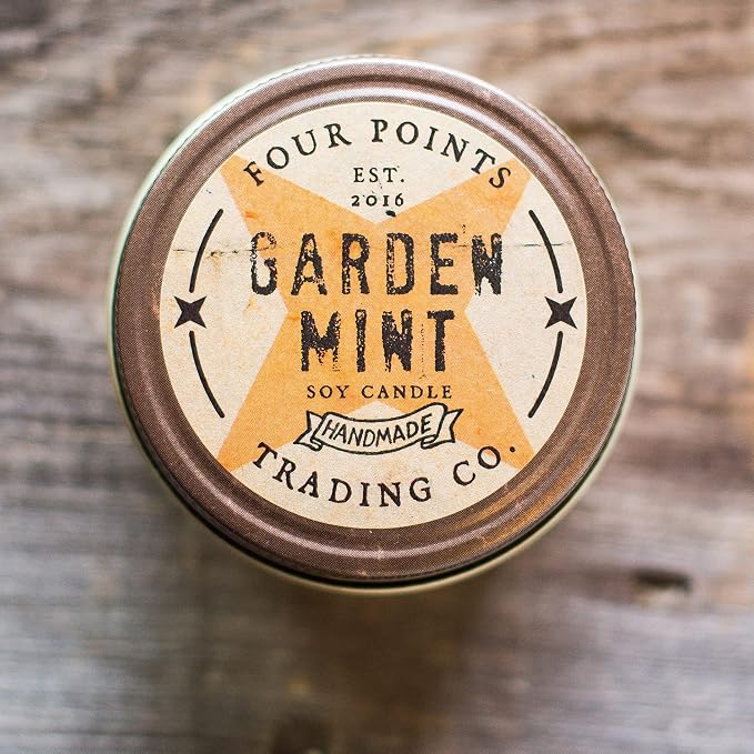 Garden Mint 4 Oz Scented Soy Aromatherapy Candle w/Jar