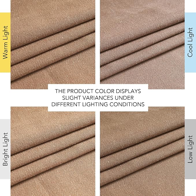 NICETOWN Gold Brown Linen Curtains for Kitchen, Thick Flax Small Window Treatments Semi Sheer Privacy Assured with Light Through for Cafe/Bathroom, W55 x L84, 2 Panels