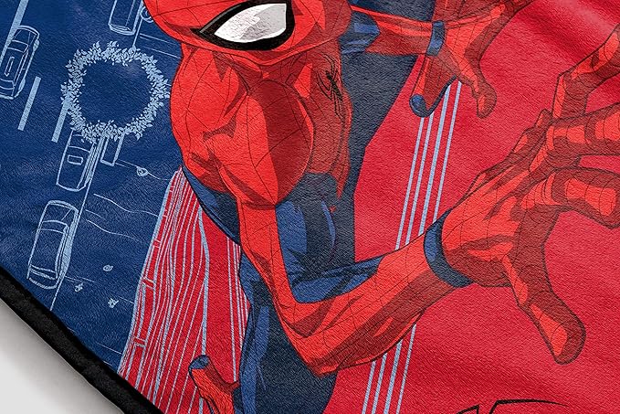 Jay Franco Plush Throw Blanket – 46" x 60" Inch Cartoon Kids Soft & Cozy Fleece Throw for Bedroom & Couch Décor, Official Licensed Product, Red - Spiderman