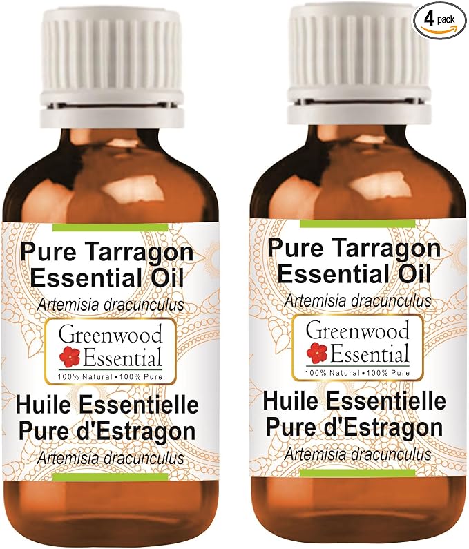 Greenwood Essential Pure Tarragon Essential Oil (Artemisia Dracunculus) Steam Distilled (Pack of Two) 100ml X 2 (6.76 oz)