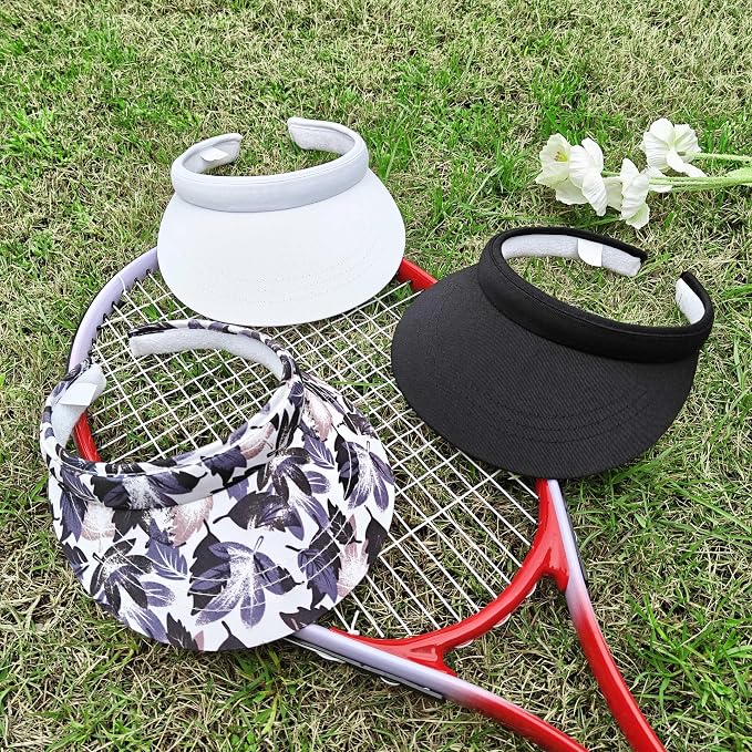 3 Pack Sports Sun Visor Hat Women Men Adjustable Clip On Visors Outdoor Golf Beach Cap