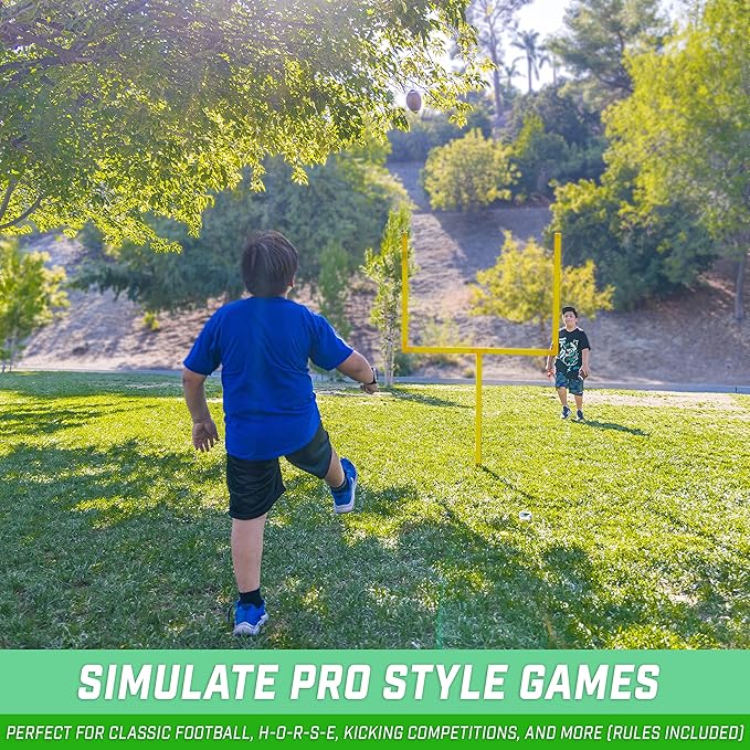 GoSports Football Field Goal Post - 6 or 8 ft Backyard Football Game