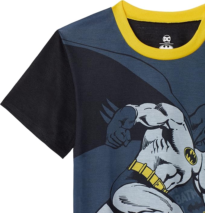 BATMAN Boys Pajamas for Kids | 4 Piece Sleepwear Sets for Boys Pajama Bottoms and Sleep Shirts for Big Boy and Toddlers