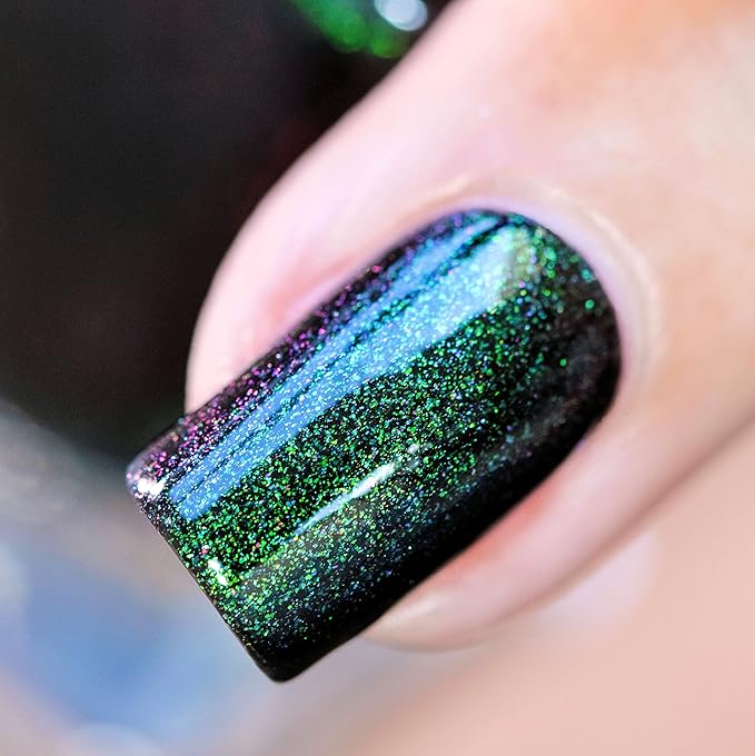 ILNP Salem - Rich Black Green Shimmer Nail Polish