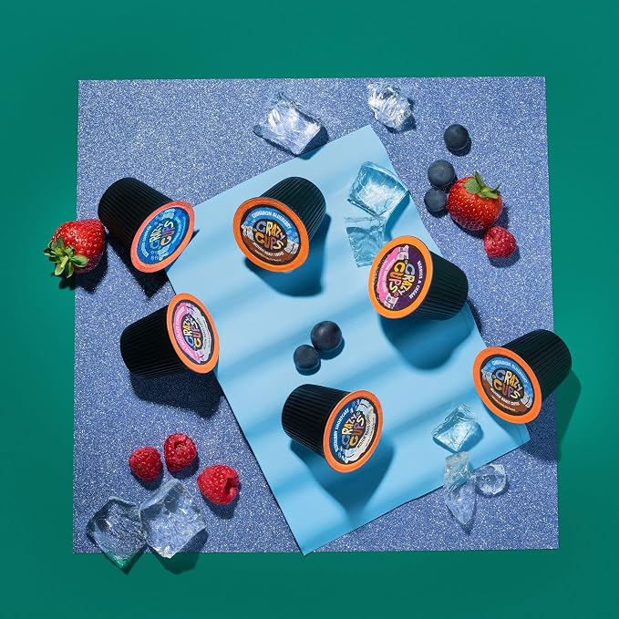 Crazy Cups Blueberry Coffee Pods Variety Pack, Magic Berries Flavored Coffee, Single Serve Recyclable Pods Compatible With Keurig K Cup Brewers, 24 Count