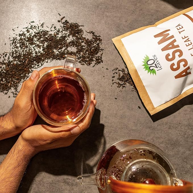 Assam Loose Leaf Black Tea - 100% Certified Organic - 1lb Pouch - 16oz Resealable Kraft Bag - 1 Pack