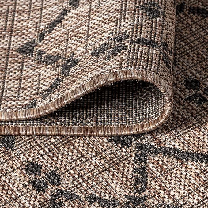 JONATHAN Y Moroccan Geometric Indoor Outdoor Runner Rug 2X14 Natural/Black, Ourika Textured Weave for Backyard, Patio, Porch, Easy-Cleaning, High Traffic, Pet-Friendly, Non-Shedding (SMB108D-214)