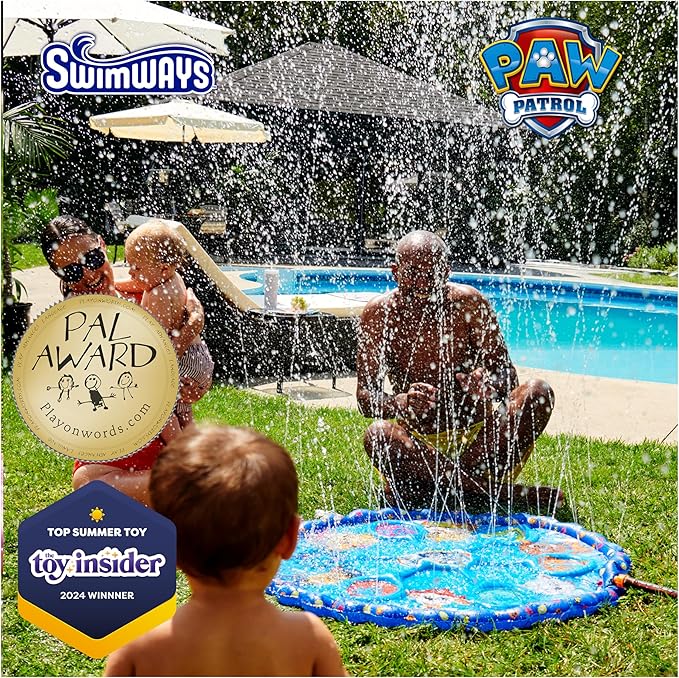 SwimWays PAW Patrol Splash Mat, Kids Splash Pad, Outdoor Toys, PAW Patrol Party Supplies and Water Toys for Kids Ages 1 & Up