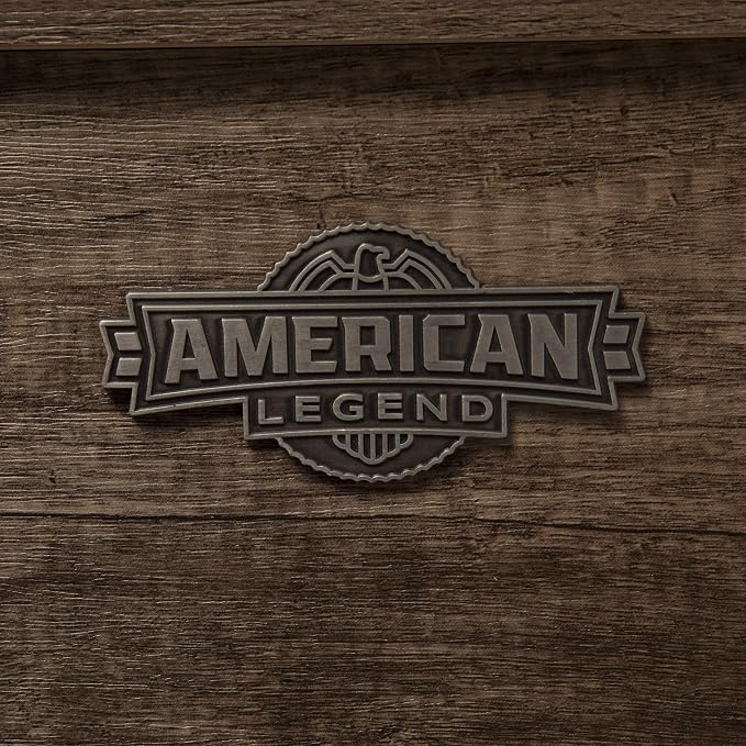American Legend Kirkwood 9’ Shuffleboard Table with LED Rails, Bowling Game Set, Rustic Wood Finish & Accessories Included