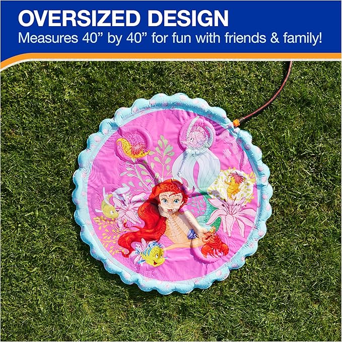 SwimWays The Little Mermaid Splash Mat, Kids Splash Pad, Outdoor Toys, Disney Party Supplies and Water Toys for Kids Ages 1 & Up