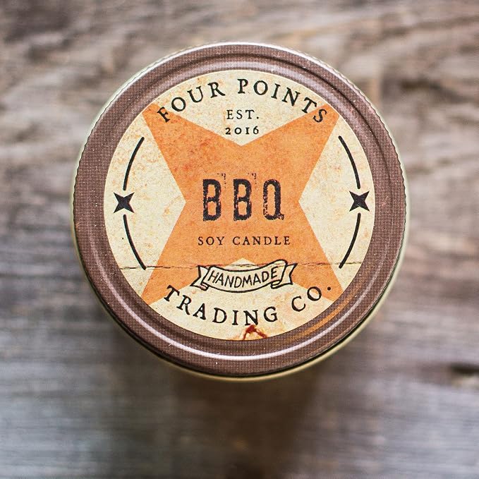 BBQ Scented 8 Oz Soy Aromatherapy Candle w/Jar - Four Points Trading Co.