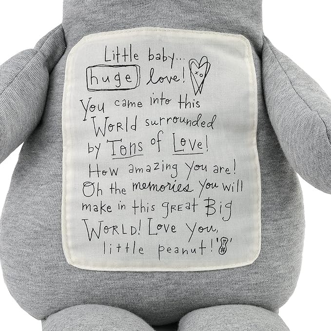 DEMDACO Tons of Love Elephant Grey Stripe 20 inch Polyester Plush Fabric Figure Toy