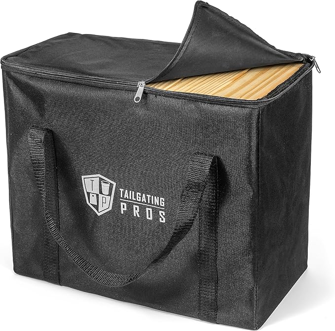 Tailgating Pros Premium Giant Toppling Timbers with Tote – Jumbo Outdoor Yard Game, Tower Grows to Over 5 Feet! –Optional Tipsy Stickers Available!