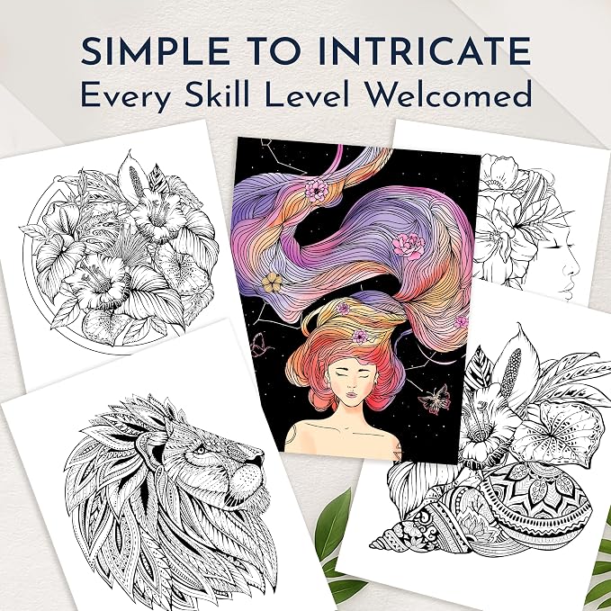 Adult Coloring Book for Women – Mindfulness Coloring Book with Personal Growth Prompts – Coloring Books for Adults Relaxation, Stress Relief, Anxiety, 8.5x11, Perforated Pages, Relaxation Gifts