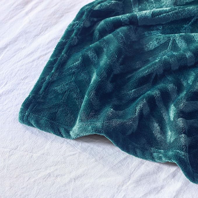 Whale Flotilla Flannel Fleece Fall Bed Blanket King Size, Teal | Lightweight Breathable Soft Bedspread, Plush Fluffy Coverlet Chevron Design Decorative Blanket for Home Life, 90x104 Inch