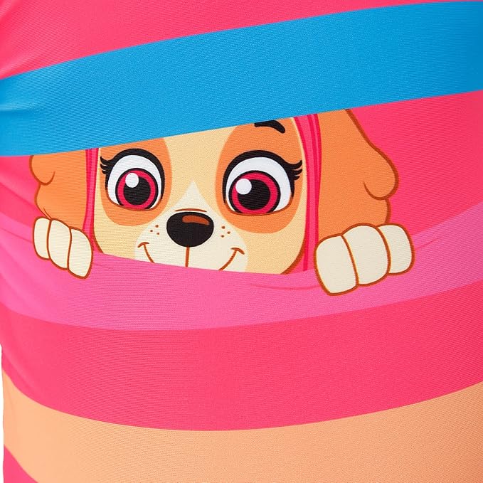 Paw Patrol Bathing Suit | Skye Swimsuit for Girls | Striped One Piece Swimsuit