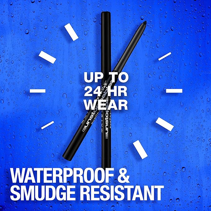 Maybelline Unstoppable Waterproof Mechanical Grey Eyeliner Pencil, Easy to Apply, Smooth Glide, Up to 24 Hour Wear, Pewter