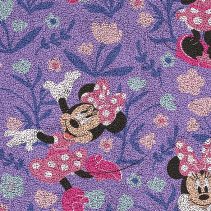 Jay Franco Kids Plush Throw Blanket – Soft & Cozy Fleece Throw for Bedroom & Couch Décor, Official Licensed Product, Purple - Minnie Mouse, 46x60 - Throw Blanket